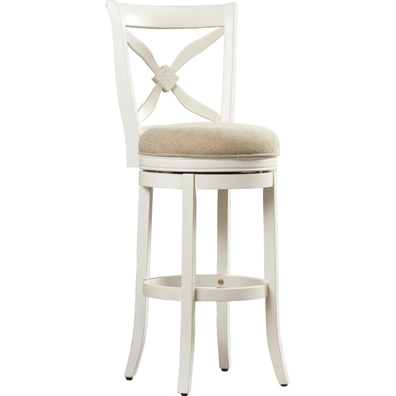 Cheri Swivel Upholstered Counter Stool with Solid Wood Frame Bar Stool (26